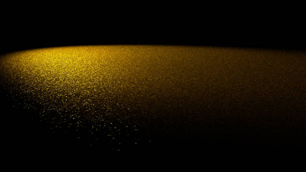 brilho de fundo - dourado brilho cintilando sobre uma superfície plana, iluminado por um holofote - gold bright brightly lit light - fotografias e filmes do acervo