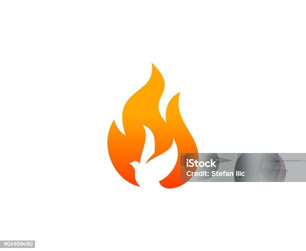 Dove Icon Stock Illustration - Download Image Now - Dove - Bird, Fire - Natural Phenomenon, Flame