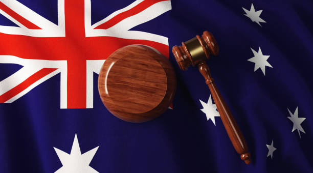 istock Gavel On Australian Flag: Australian Constitution and Justice Concept 904910430