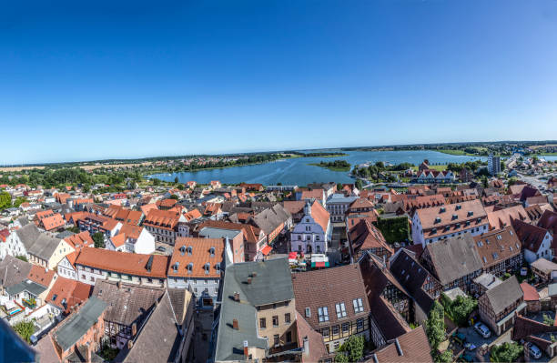 istock panoramic skyline view of Wolgast, Usedom with rural landscape 904912648