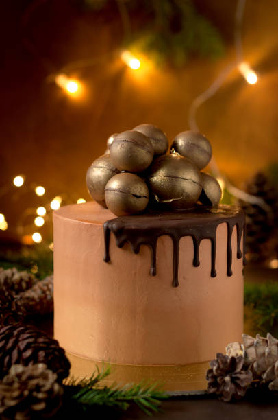 istock festive  puff cake chocolate cream golden plate 904912804