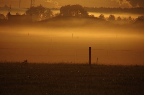 istock Misty sunrise over the country 904917046