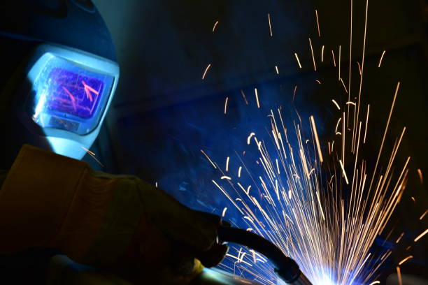 istock Industrial steel welder in factory technical, 904937042