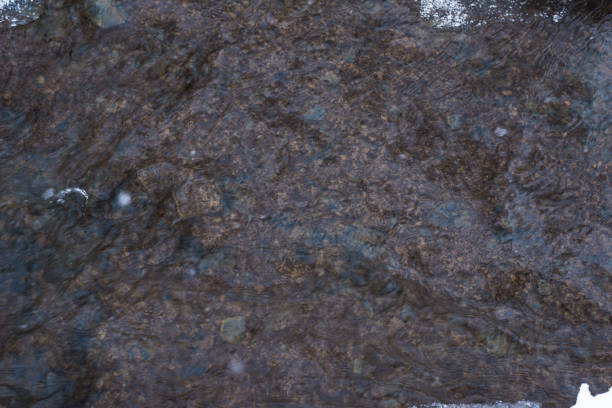 Running water in a creek - water background, texture