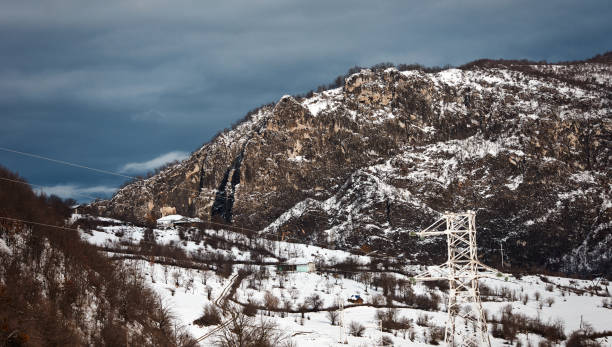 istock Beautiful winter landscape with cloudy blue sky 904951220