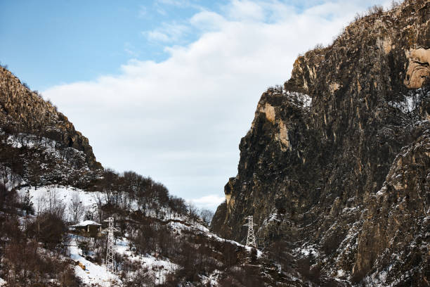istock Beautiful winter landscape with cloudy blue sky 904952772