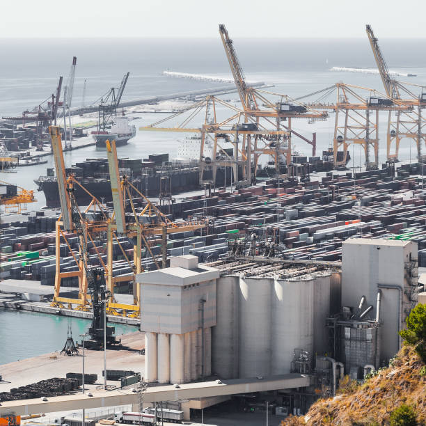 istock Panoramic view of the port in Barcelona, Spain. 904958112