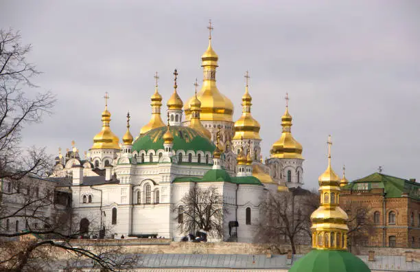 View of Pechersk Lavra monastery in Kiev, Ukraine