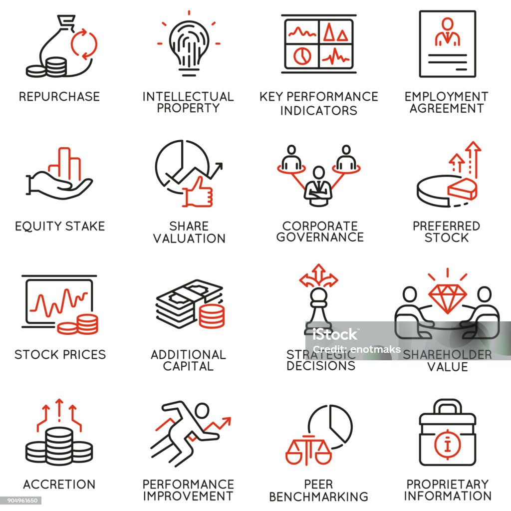 Team work and stakeholders icons - part 4 Vector set of linear icons related to business process, team work, human resource management and stakeholders. Mono line pictograms and infographics design elements - part 4 Icon Symbol stock vector