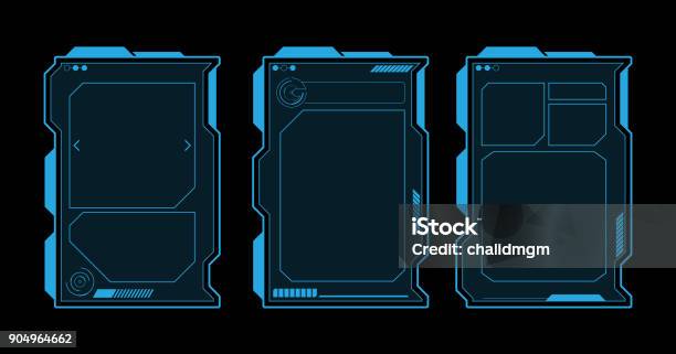 Futuristic Loading Interface Stock Illustration - Download Image Now - Border - Frame, Technology, Heads Up Display - Video Game