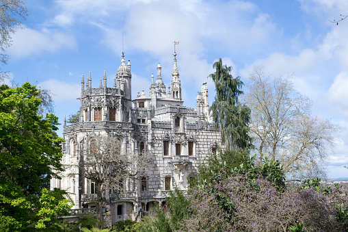 Sintra, Portugal, April 19th 2017-Quinta da Regaleira is a  World Heritage Site by UNESCO within the 