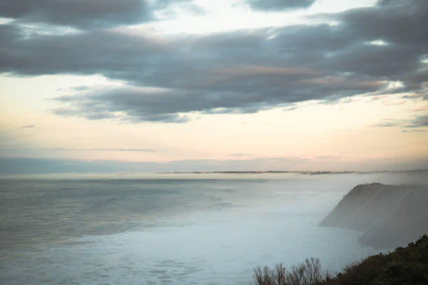 istock beautiful atmospheric landscape view in sunset on atlantic coastline with huge waves, basque country, france 904980242