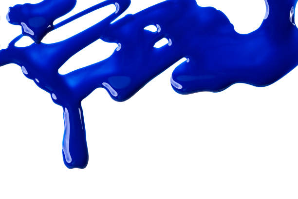 istock Blue paint, a sample of cosmetics nail polish isolated on a white background 904981264
