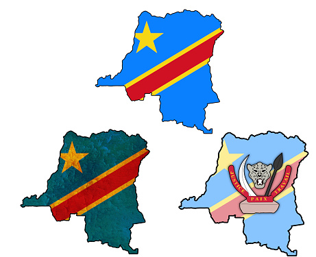 some very old grunge flag on territory of congo