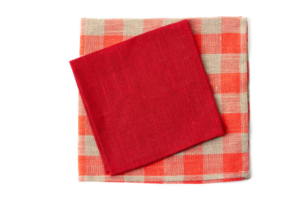 istock Stack of two colorful napkins on white 904999528