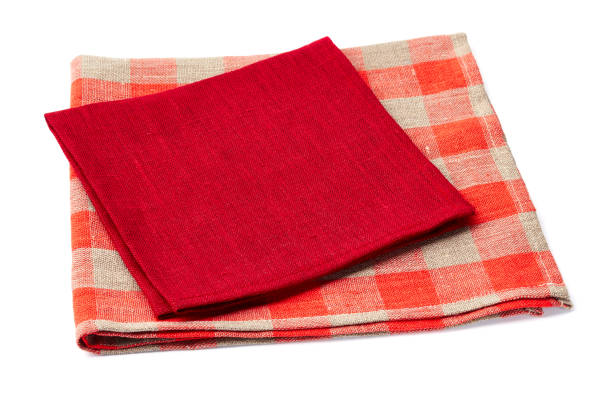 istock Stack of two colorful napkins on white 904999624