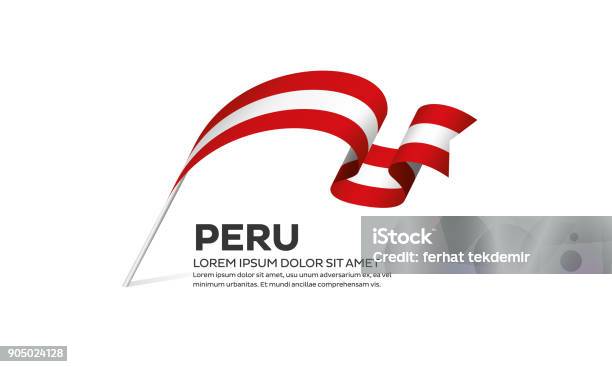 Peru Flag Background Stock Illustration - Download Image Now - Peru, Flag, Day