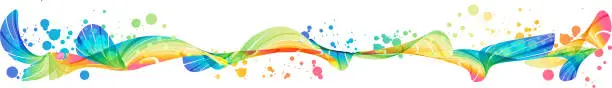 Vector illustration of Colorful splash horizontal design