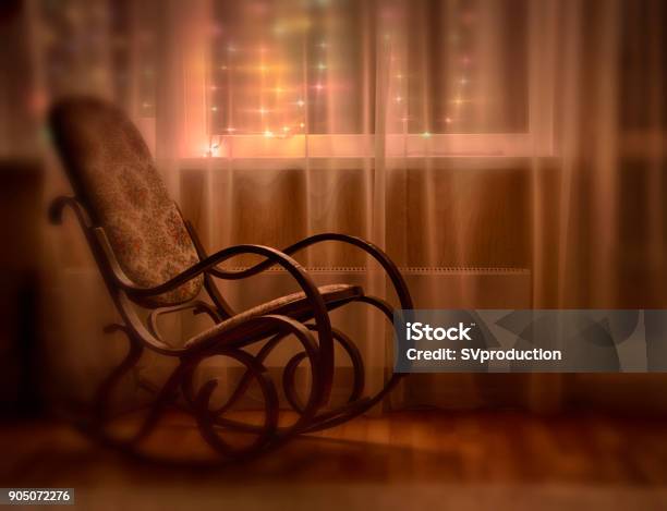 Moving Rocking Chair By Window A Rocking Chair By The Window Stock Photo - Download Image Now ...