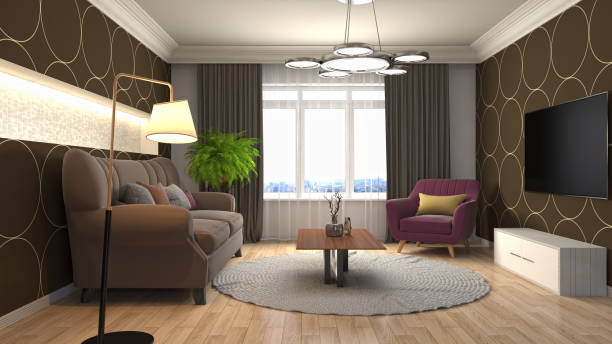 istock Interior living room. 3d illustration 905077006