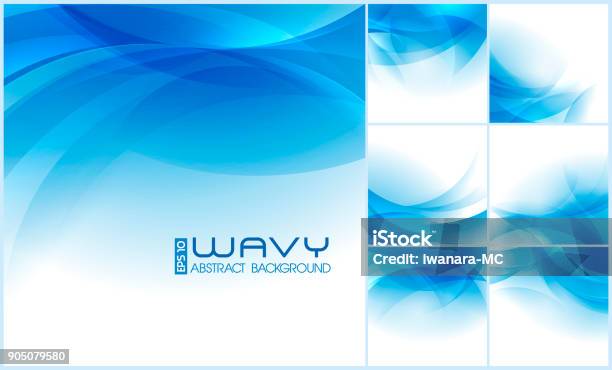 Wavy Abstract Background - Arte vetorial de stock e mais imagens de Plano de Fundo - Plano de Fundo, Azul, Plano de fundo abstrato