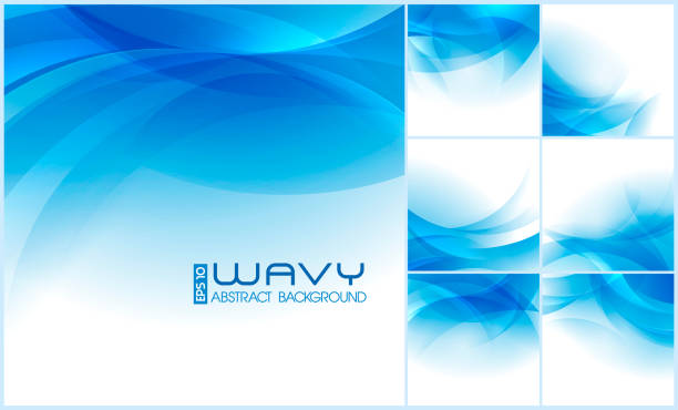 Wavy Abstract Background Modern wavy abstract background collection. Suitable for your website background or design element blue clipart stock illustrations