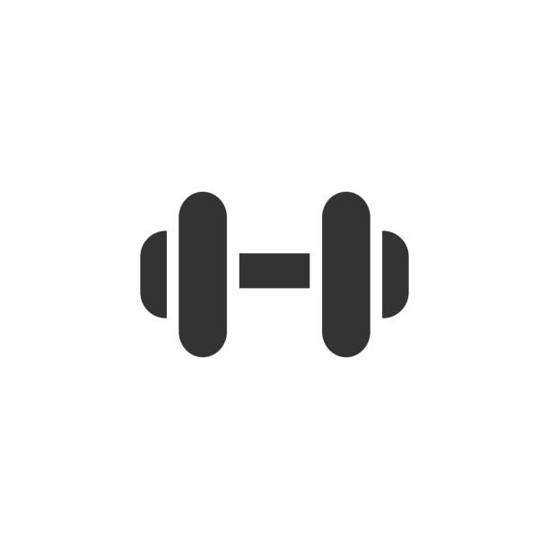 BW Icons - Dumbbell Dumbbell icon in single color. Sport gym equipment weight lifting hand exercise dumbbell stock illustrations