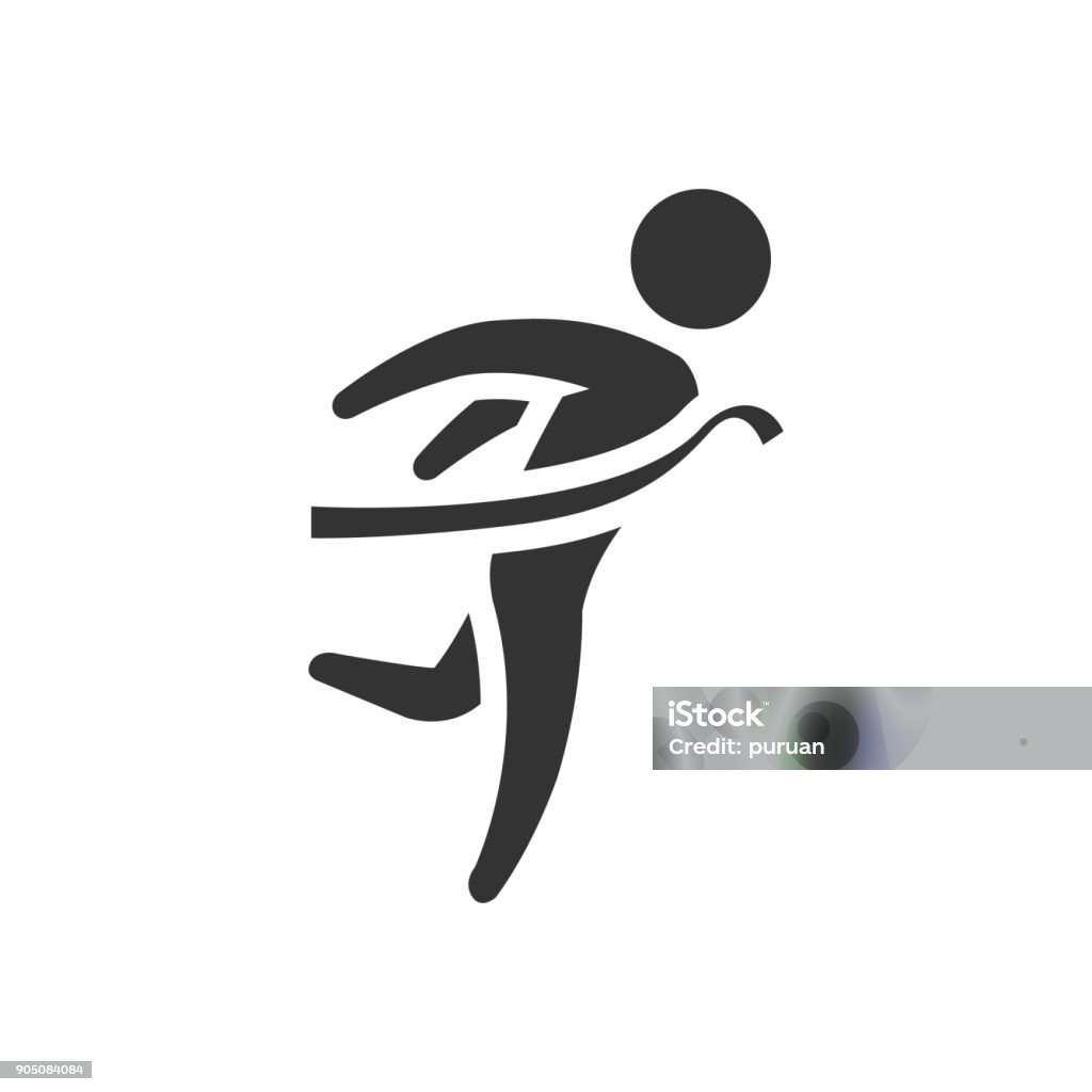 BW icon - Finish line Finish line icon in single grey color. Sport runner marathon competition winning champion . olympian Finish Line stock vector