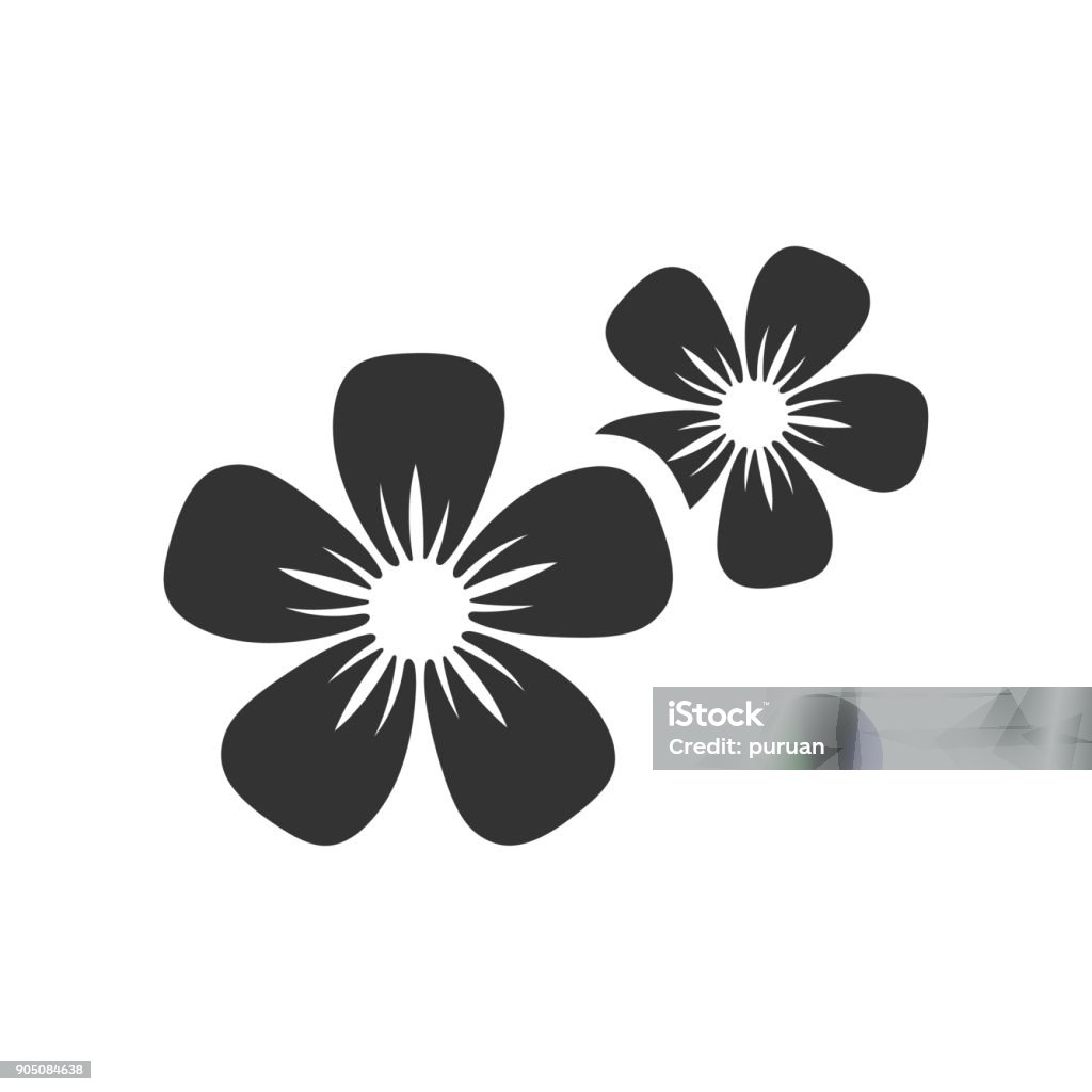 BW icon - Jasmine flowers Jasmine flowers icon in single grey color. Spa, aromatherapy Jasmine stock vector