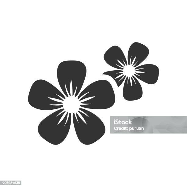 Bw Icon Jasmine Flowers Stock Illustration - Download Image Now - Jasmine, Icon Symbol, Vector
