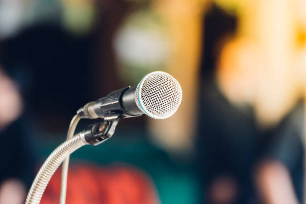 istock Microphone in meeting room use for amplify talk 905084814