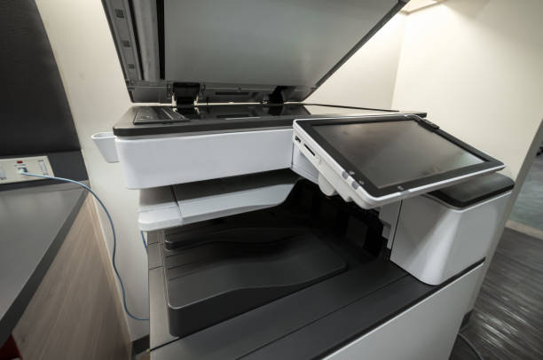 istock Photocopier with access control for scanning key card 905087170