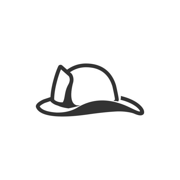 ilustrações de stock, clip art, desenhos animados e ícones de bw icons - fireman hat - bombeiro