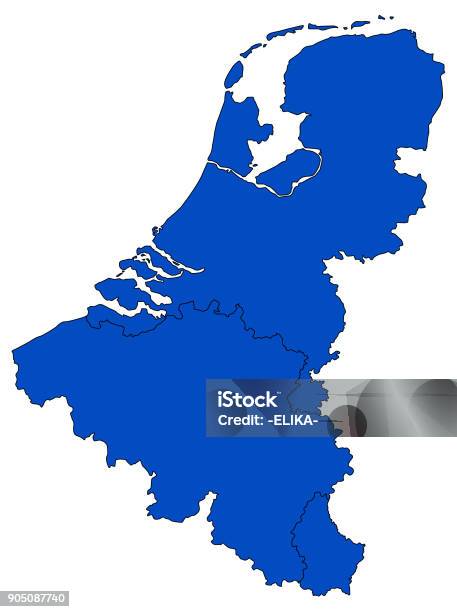 Benelux Map Stock Illustration - Download Image Now - Benelux, Belgium, Map