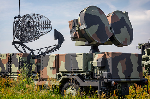 Military radar on the airfield
