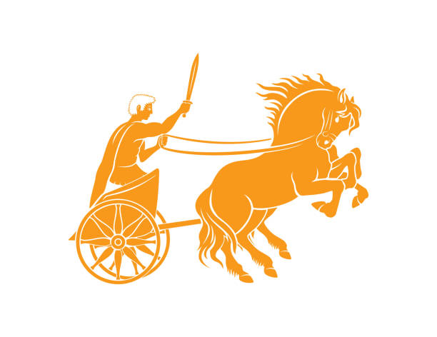 ilustrações, clipart, desenhos animados e ícones de carruagem gladiador - chariot