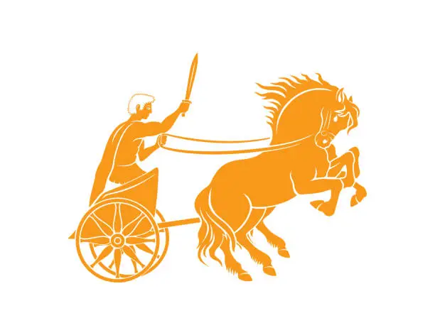 Vector illustration of chariot  gladiator