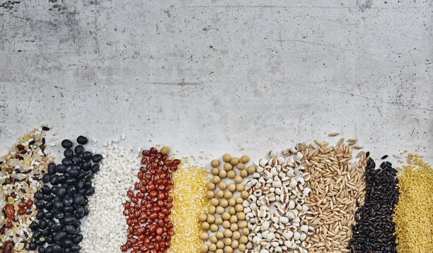 зерновые зерна, семена, бобы - grain and cereal products стоковые фото и изображения