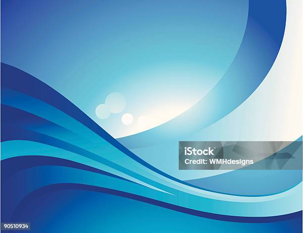 Голубая Волна Фон — стоковая векторная графика и другие изображения на тему Вода - Вода, Волна, Фоновые изображения