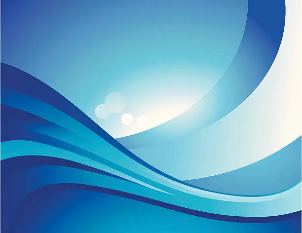 Vector illustration of Blue Wave Background Image