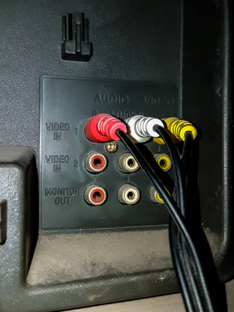 istock Dirty of television outlet with RCA jack 905112744