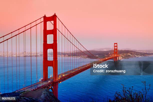 Golden Gate Bridge San Francisco Estados Unidos Foto de stock y más banco de imágenes de San Francisco - San Francisco, Panorama urbano, Puente Golden Gate