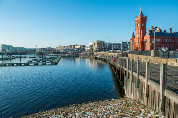 Cardiff bay pictures Cardiff bay on a sunny winter day in January 2018 cardiff wales stock pictures, royalty-free photos & images