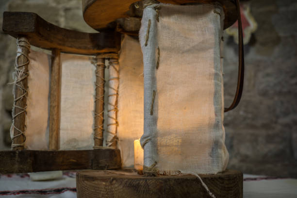 istock medieval Wooden lantern on a medieval settlement 905125900