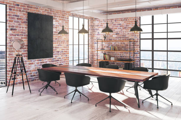 istock Conference room interior with poster 905131382