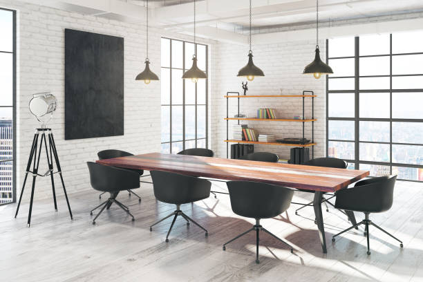 istock Meeting room interior with banner 905133820