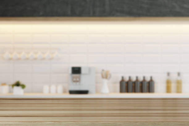 istock Wooden kitchen countertop blur 905138362
