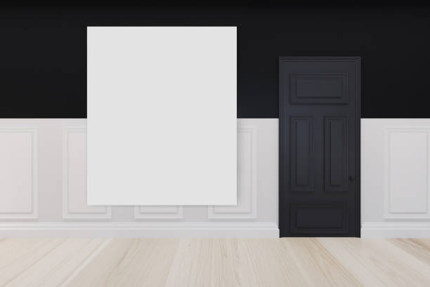 istock Large poster in a white and black room 905138530