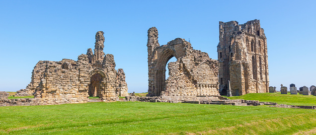 Overlooking the North Sea and the River Tyne, Tynemouth Castle and Priory on the coast of North East England was once one of the largest fortified areas in England.