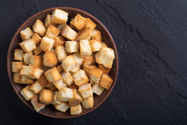 istock Crispy croutons in bowl 905147550